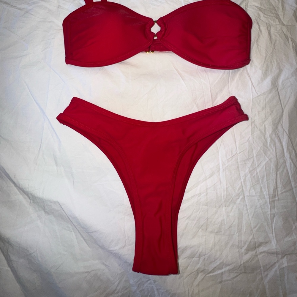 BRAND NEW 93 Play Street | Carson Scarlet Red Cheeky Bikini Bottom - Picture 4 of 8